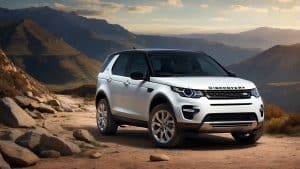 A family loading camping gear into the trunk of a Land Rover Discovery Sport, preparing for a weekend adventure in the mountains.