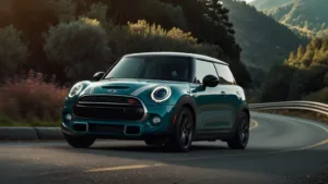 Teal Mini Cooper